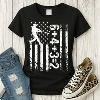Baseball Saying 6+4+3=2 Double Play Baseball Player Women's T-Shirt thumb 3