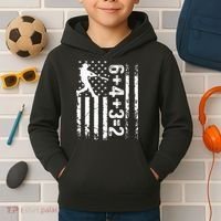 Baseball Saying 6+4+3=2 Double Play Baseball Player Kids Hoodie thumb 2