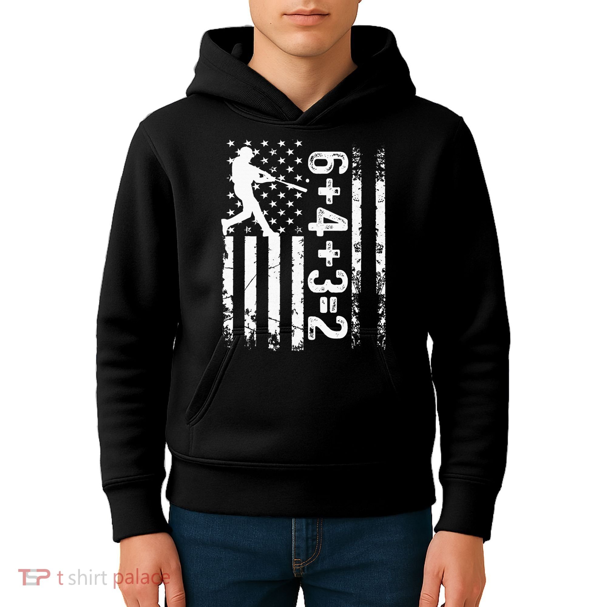 Baseball Saying 6+4+3=2 Double Play Baseball Player Kids Hoodie