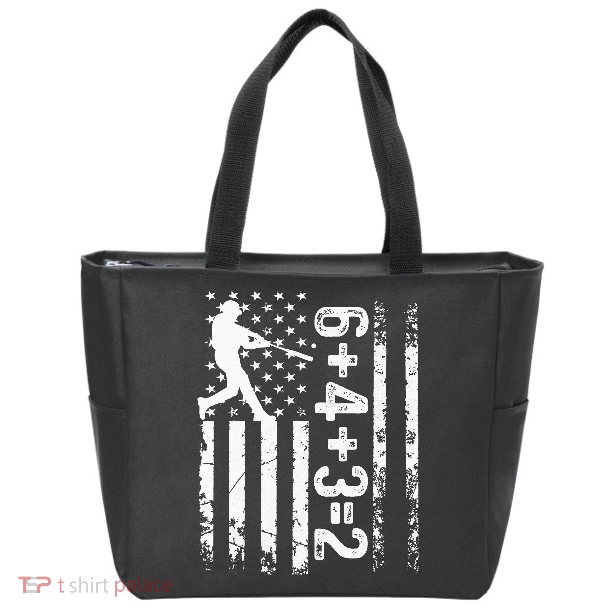 Baseball Saying 6+4+3=2 Double Play Baseball Player Tote Bag