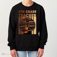 Black Smart 8th Grade Teacher Afro Love African American Gift Women's Sweatshirt thumb 0
