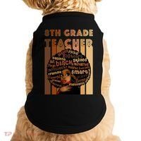 Black Smart 8th Grade Teacher Afro Love African American Gift Doggie Tank thumb 0