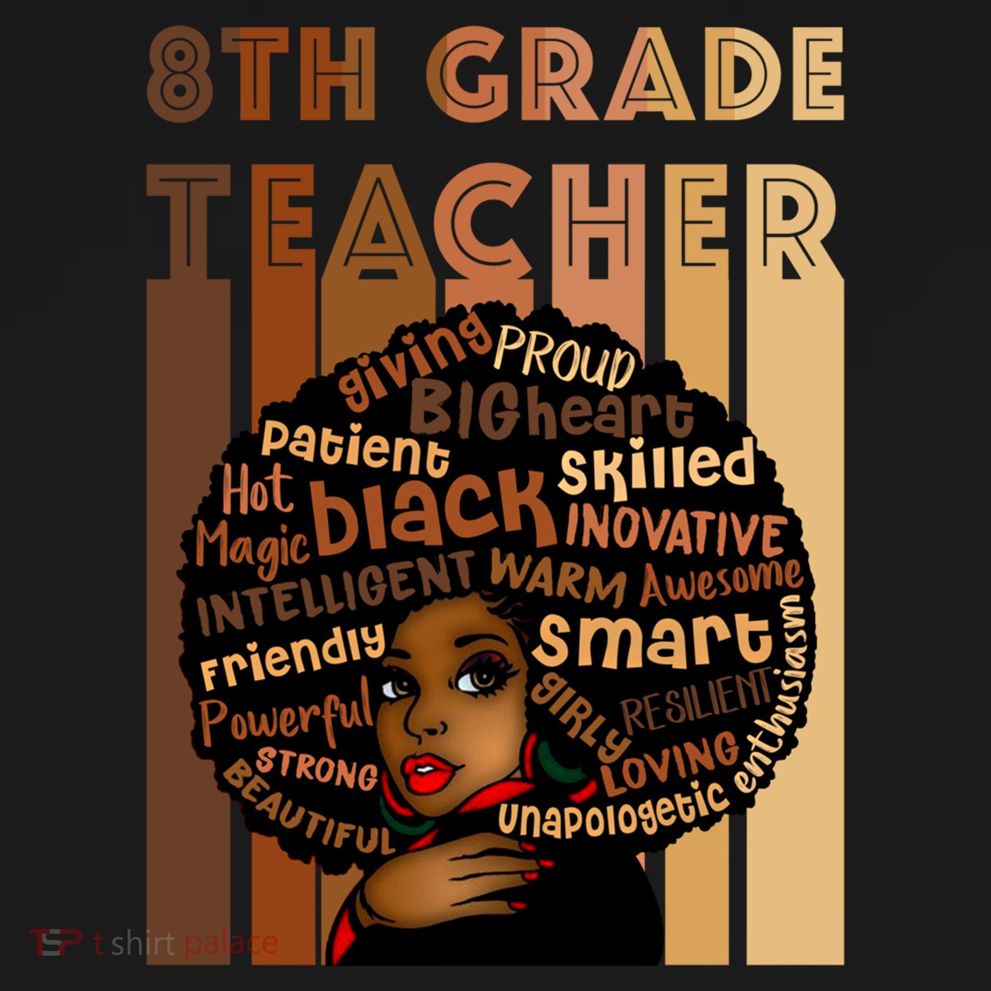 Black Smart 8th Grade Teacher Afro Love African American Gift Doggie Tank