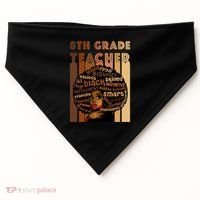 Black Smart 8th Grade Teacher Afro Love African American Gift USA-Made Doggie Bandana thumb 0