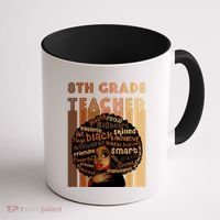 Black Smart 8th Grade Teacher Afro Love African American Gift Coffee Mug thumb 1