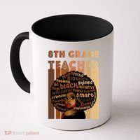 Black Smart 8th Grade Teacher Afro Love African American Gift Coffee Mug thumb 0