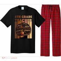 Black Smart 8th Grade Teacher Afro Love African American Gift Pajama Set thumb 0