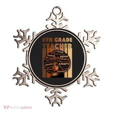 Black Smart 8th Grade Teacher Afro Love African American Gift Ornament