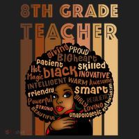 Black Smart 8th Grade Teacher Afro Love African American Gift Hat thumb 2