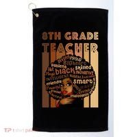 Black Smart 8th Grade Teacher Afro Love African American Gift Golf Towel thumb 0