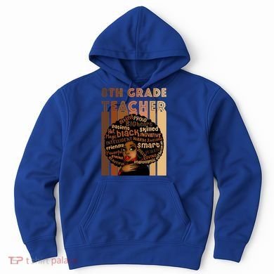 Black Smart 8th Grade Teacher Afro Love African American Gift Hoodie