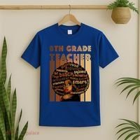 Black Smart 8th Grade Teacher Afro Love African American Gift T-Shirt thumb 2