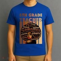 Black Smart 8th Grade Teacher Afro Love African American Gift T-Shirt thumb 3
