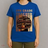 Black Smart 8th Grade Teacher Afro Love African American Gift T-Shirt thumb 4