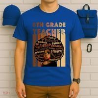 Black Smart 8th Grade Teacher Afro Love African American Gift T-Shirt thumb 6