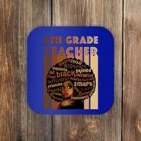 Black Smart 8th Grade Teacher Afro Love African American Gift Coaster thumb 0