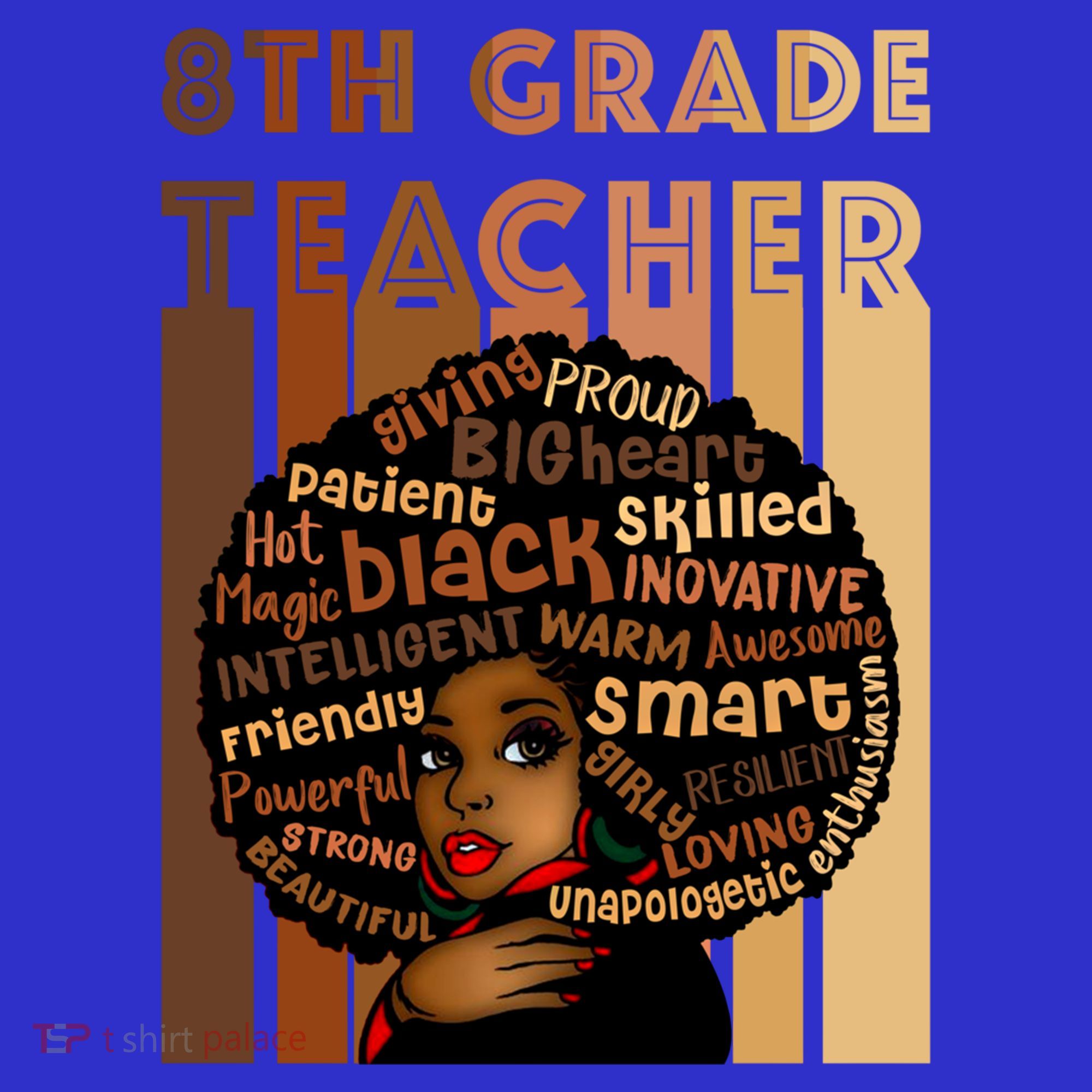 Black Smart 8th Grade Teacher Afro Love African American Gift Mousepad