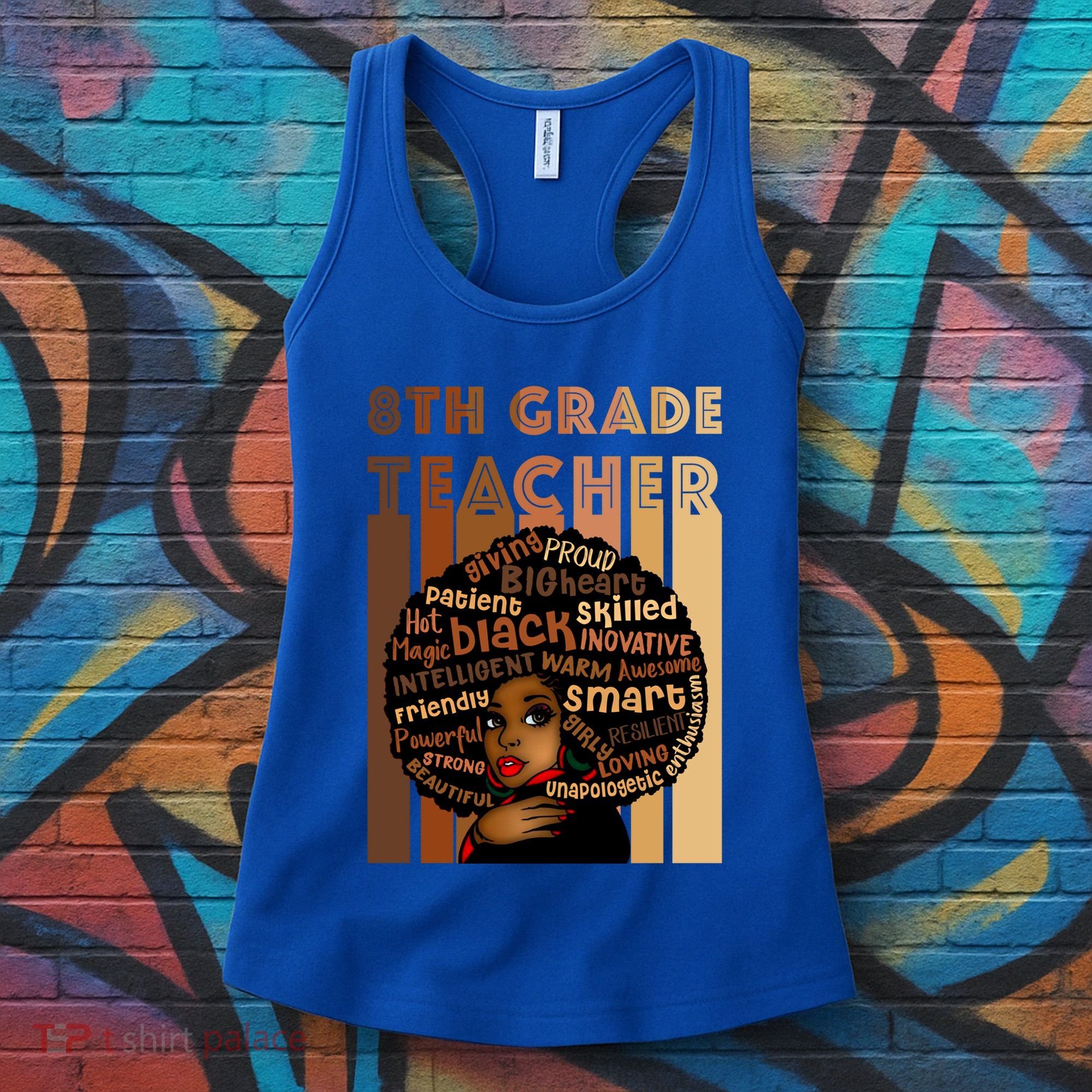 Black Smart 8th Grade Teacher Afro Love African American Gift Women's Tank Top