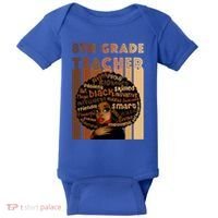 Black Smart 8th Grade Teacher Afro Love African American Gift Baby Bodysuit thumb 0