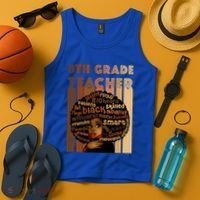Black Smart 8th Grade Teacher Afro Love African American Gift Tank Top thumb 4