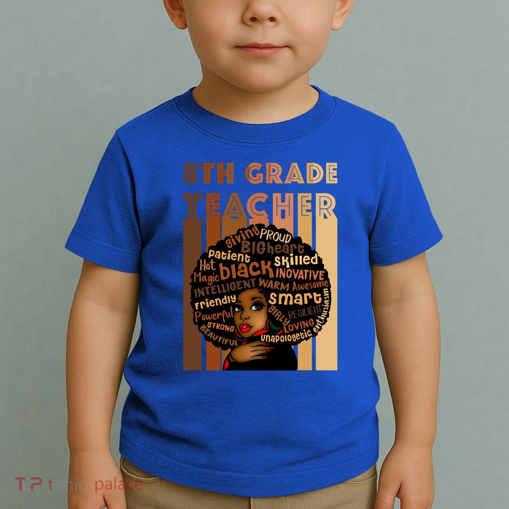 Black Smart 8th Grade Teacher Afro Love African American Gift Toddler T-Shirt