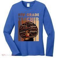Black Smart 8th Grade Teacher Afro Love African American Gift Women's Long Sleeve Shirt thumb 0