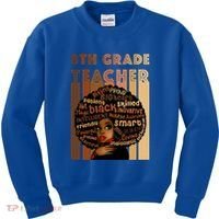 Black Smart 8th Grade Teacher Afro Love African American Gift Kids Sweatshirt thumb 0