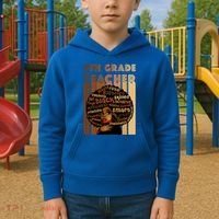 Black Smart 8th Grade Teacher Afro Love African American Gift Kids Hoodie thumb 2