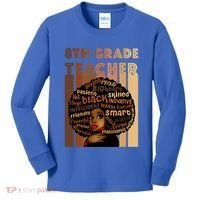 Black Smart 8th Grade Teacher Afro Love African American Gift Kids Long Sleeve Shirt thumb 0