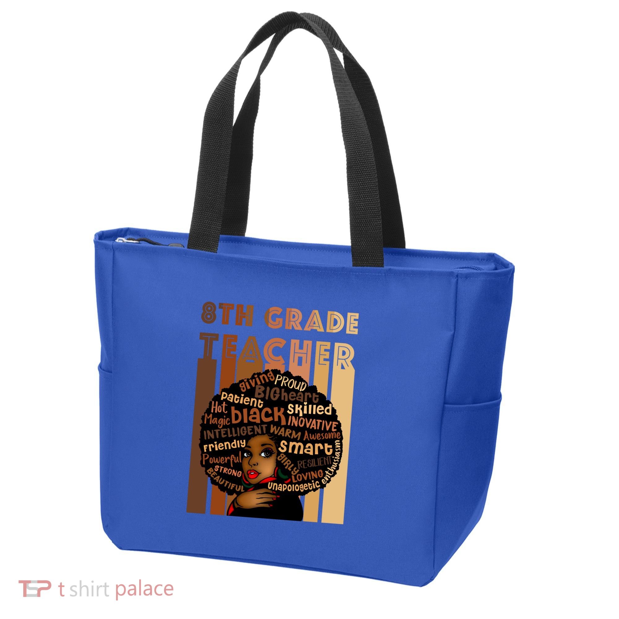 Black Smart 8th Grade Teacher Afro Love African American Gift Tote Bag