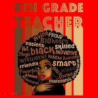 Black Smart 8th Grade Teacher Afro Love African American Gift Santa Hat thumb 1