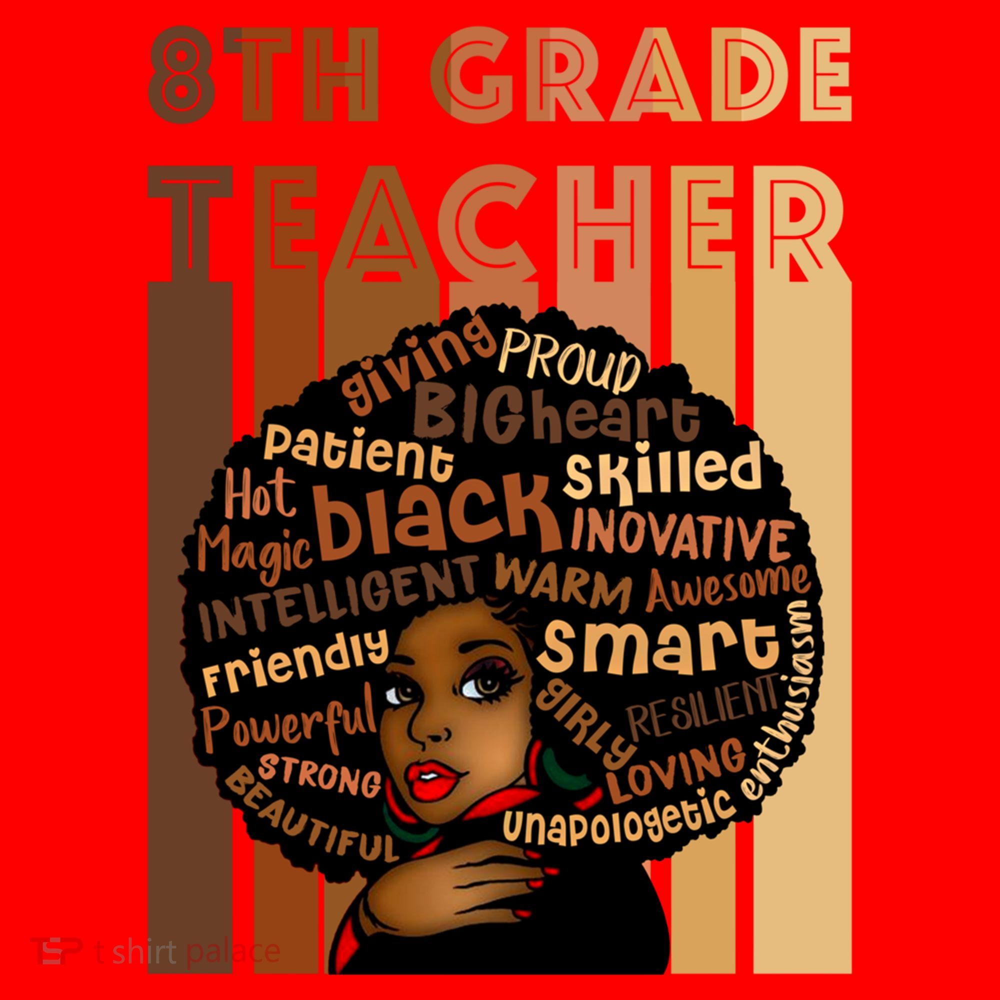 Black Smart 8th Grade Teacher Afro Love African American Gift Santa Hat
