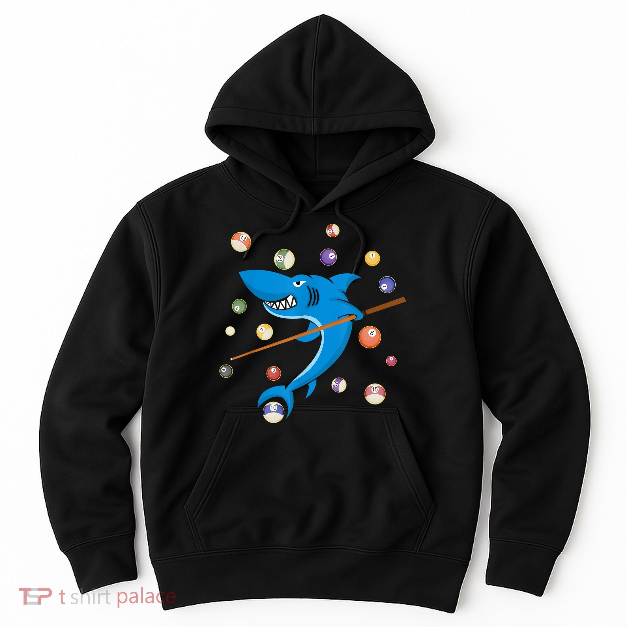 Billiard Shark 8 Ball Player Pool Table Cue Stick Snooker Hoodie
