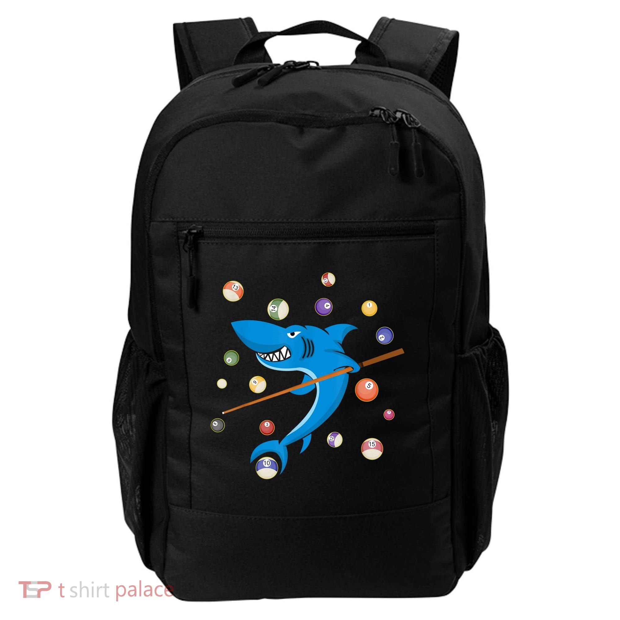 Billiard Shark 8 Ball Player Pool Table Cue Stick Snooker Backpack