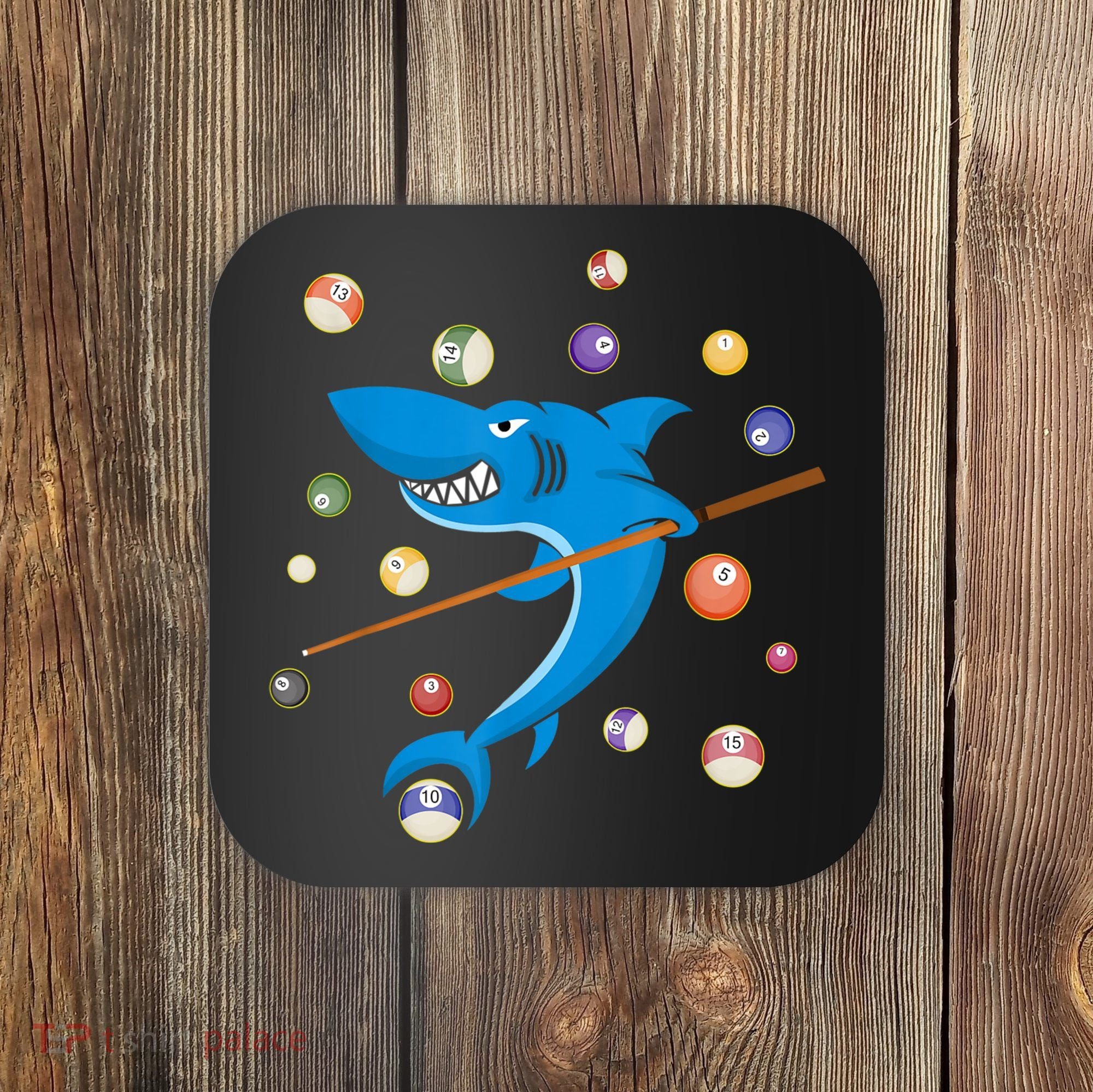 Billiard Shark 8 Ball Player Pool Table Cue Stick Snooker Coaster