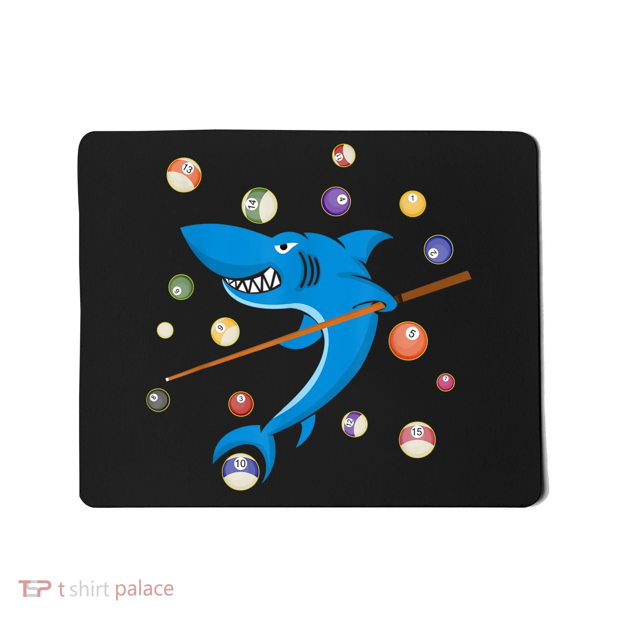 Billiard Shark 8 Ball Player Pool Table Cue Stick Snooker Mousepad