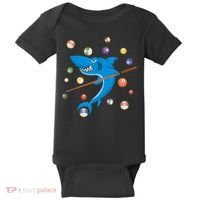 Billiard Shark 8 Ball Player Pool Table Cue Stick Snooker Baby Bodysuit thumb 0