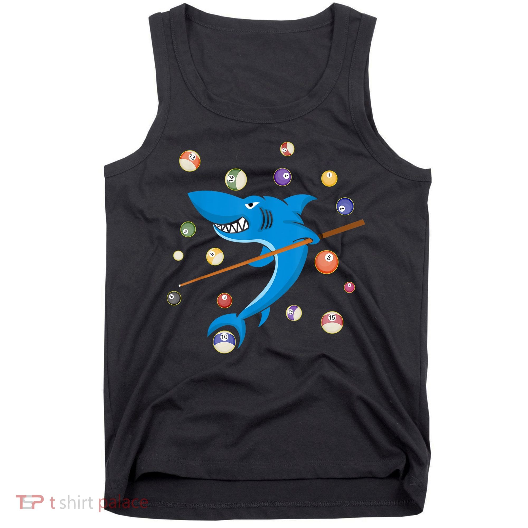 Billiard Shark 8 Ball Player Pool Table Cue Stick Snooker Tank Top
