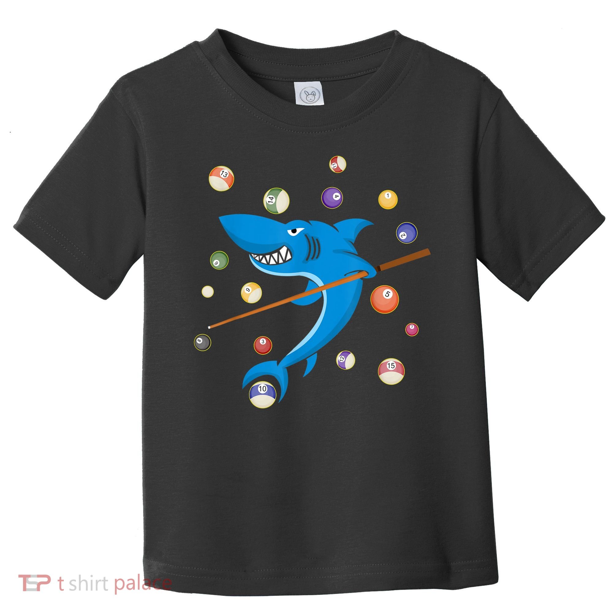 Billiard Shark 8 Ball Player Pool Table Cue Stick Snooker Toddler T-Shirt