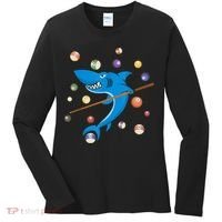 Billiard Shark 8 Ball Player Pool Table Cue Stick Snooker Women's Long Sleeve Shirt thumb 0