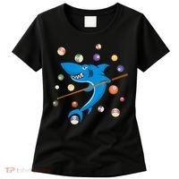 Billiard Shark 8 Ball Player Pool Table Cue Stick Snooker Women's T-Shirt thumb 0