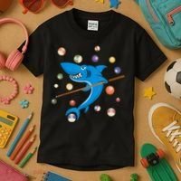 Billiard Shark 8 Ball Player Pool Table Cue Stick Snooker Kids T-Shirt thumb 3