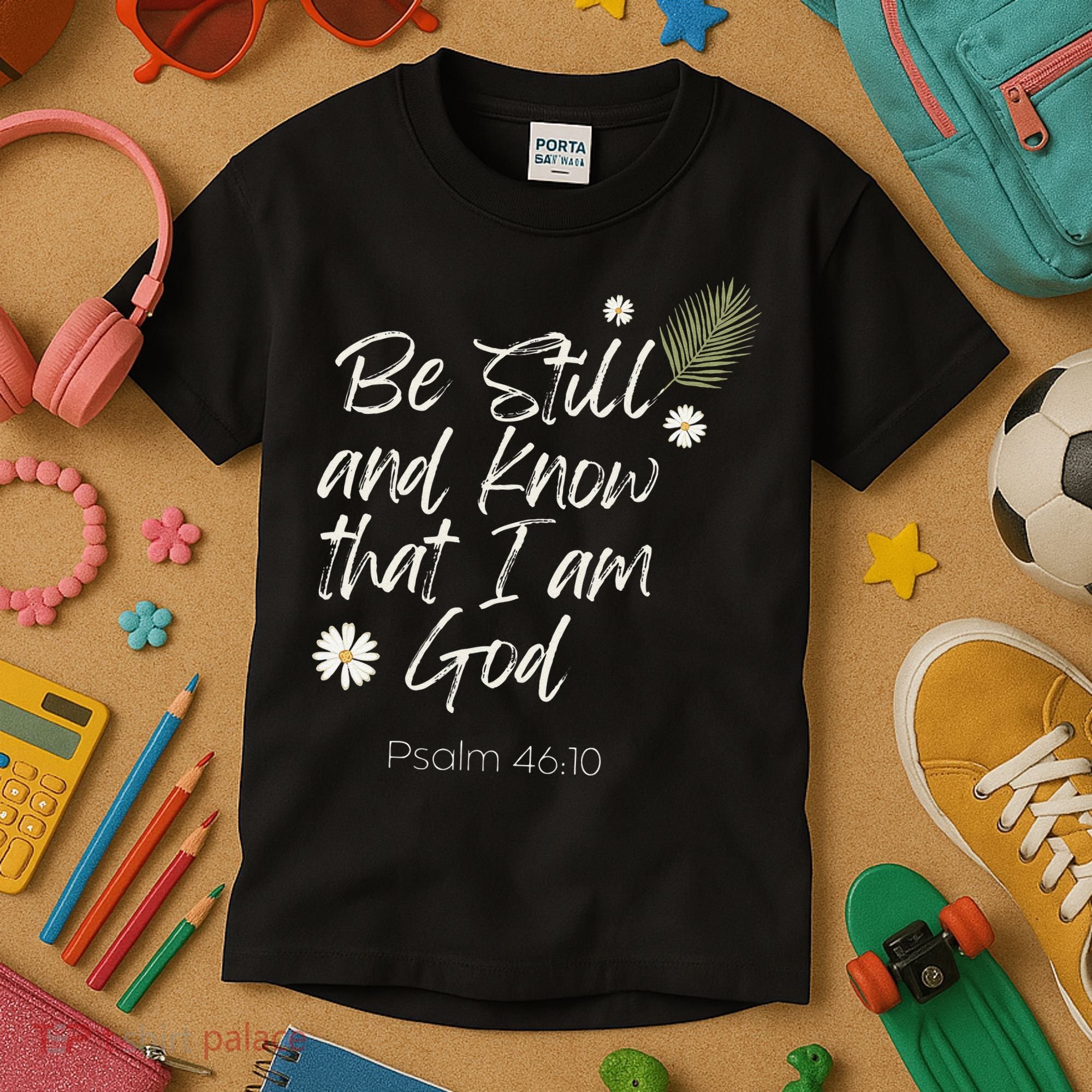 Be Still and Know That I Am God Psalm 46 10 Kids T-Shirt