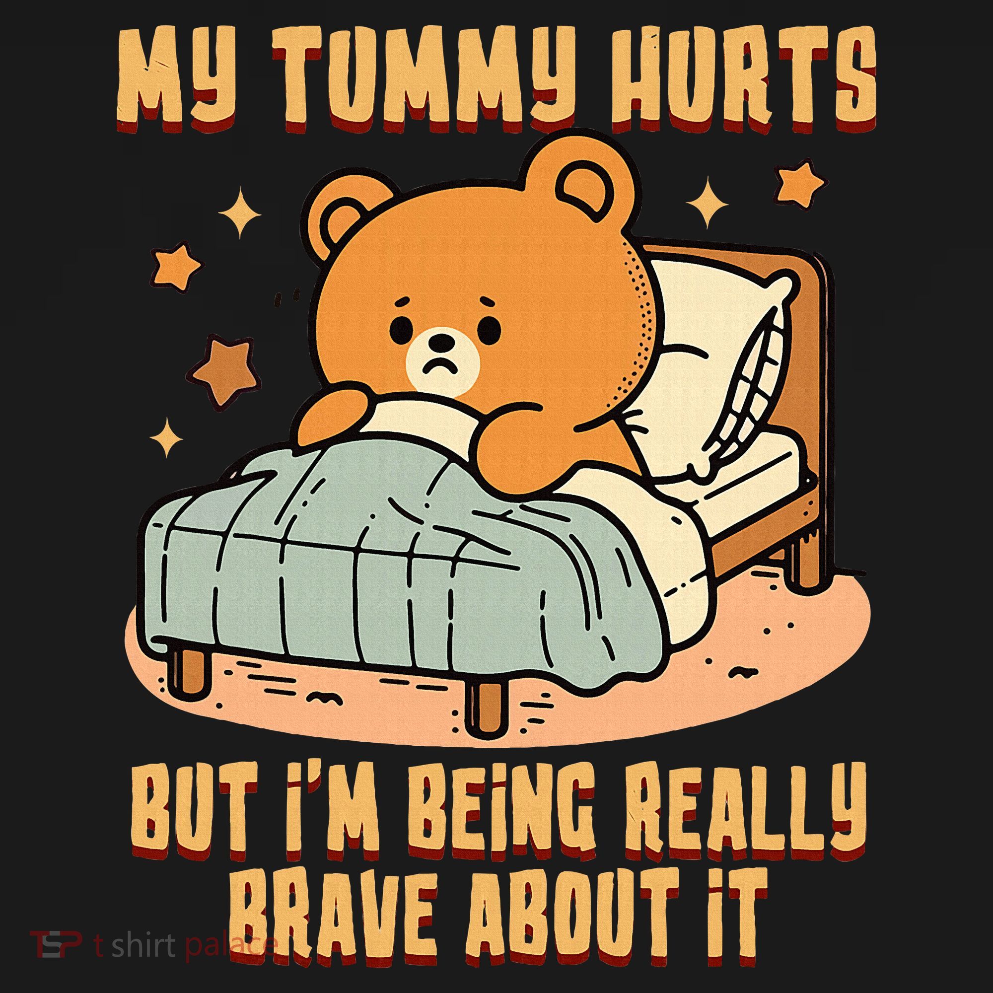 Bear Stomach Ache Tummy Ache Survivor Ibs My Tummy Hurts T-Shirt