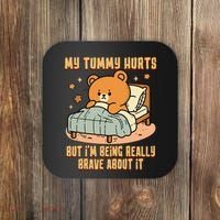 Bear Stomach Ache Tummy Ache Survivor Ibs My Tummy Hurts Coaster thumb 0