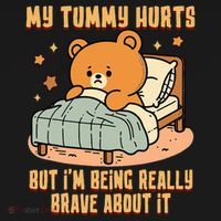 Bear Stomach Ache Tummy Ache Survivor Ibs My Tummy Hurts Mousepad thumb 1