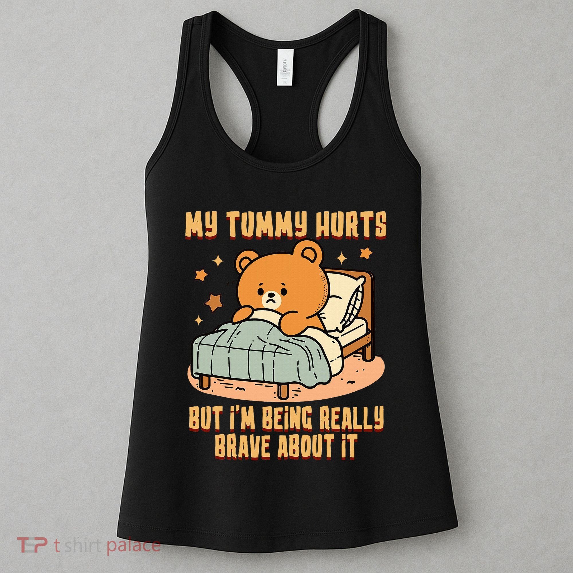 Bear Stomach Ache Tummy Ache Survivor Ibs My Tummy Hurts Women's Tank Top