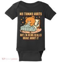 Bear Stomach Ache Tummy Ache Survivor Ibs My Tummy Hurts Baby Bodysuit thumb 0