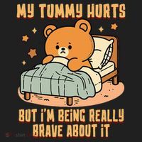 Bear Stomach Ache Tummy Ache Survivor Ibs My Tummy Hurts Hat thumb 2