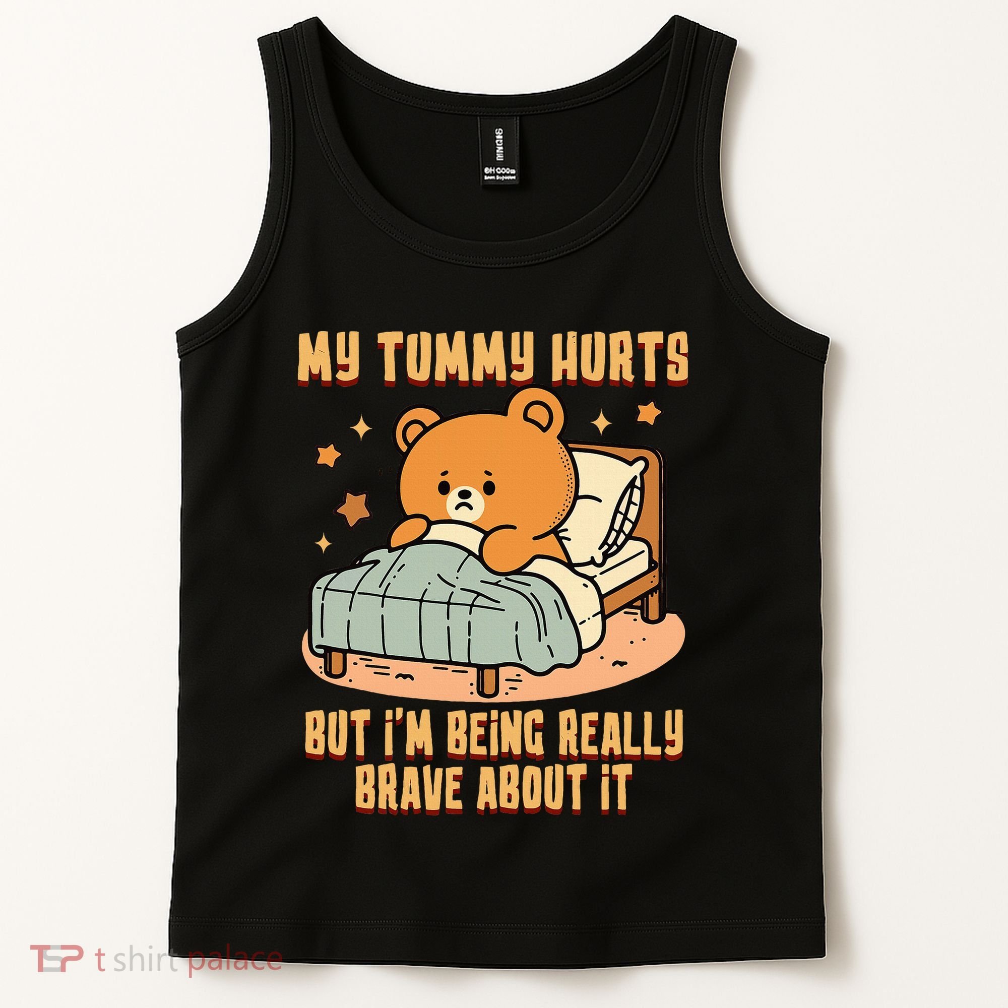 Bear Stomach Ache Tummy Ache Survivor Ibs My Tummy Hurts Tank Top
